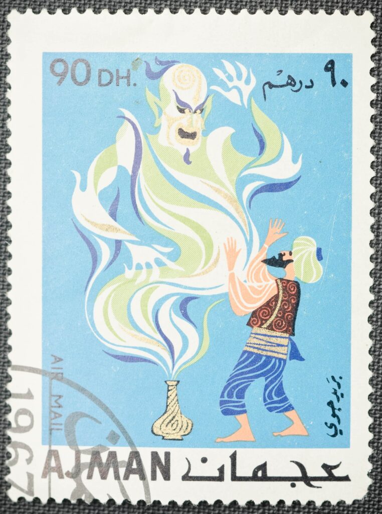 A picture of a stamp from ajman